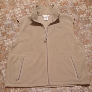 Columbia Tan Sleeveless Fleece Jacket Men's Size Xlarge